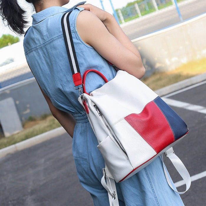 Women's Monica Leather Panel Bag